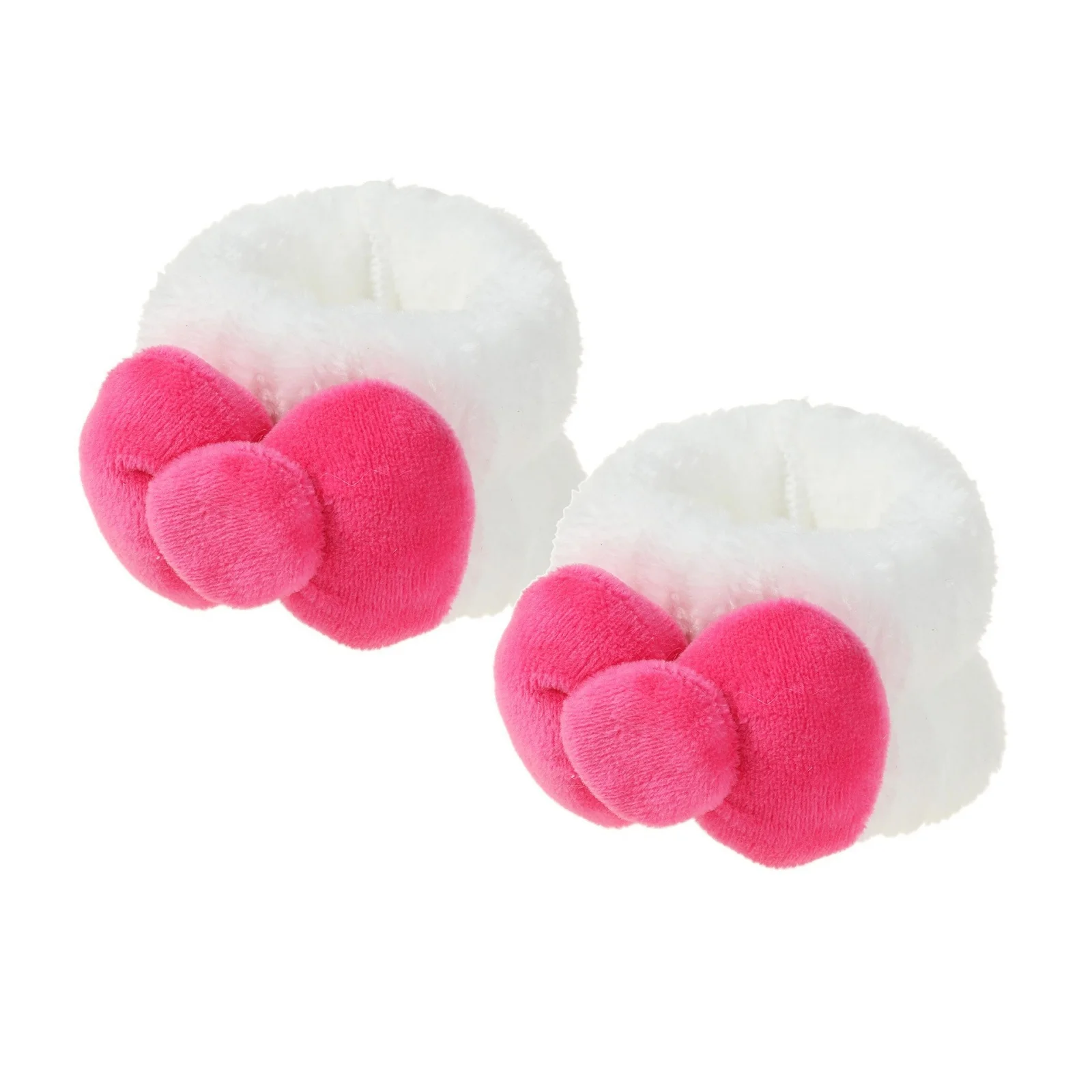 3PCS White Pink Plush Hair Set, Cat Ear Headband & Scrunchies, Cute Fuzzy Hair Accessories, Stylish Daily Hair Decor