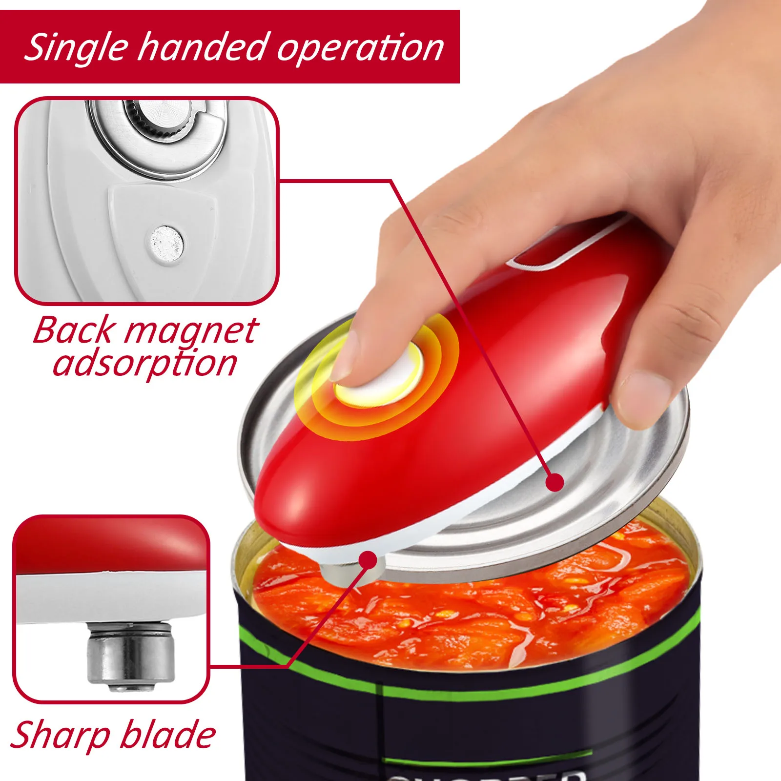 Smooth Edge Electric Can Opener For Easy Opening And Arthritis