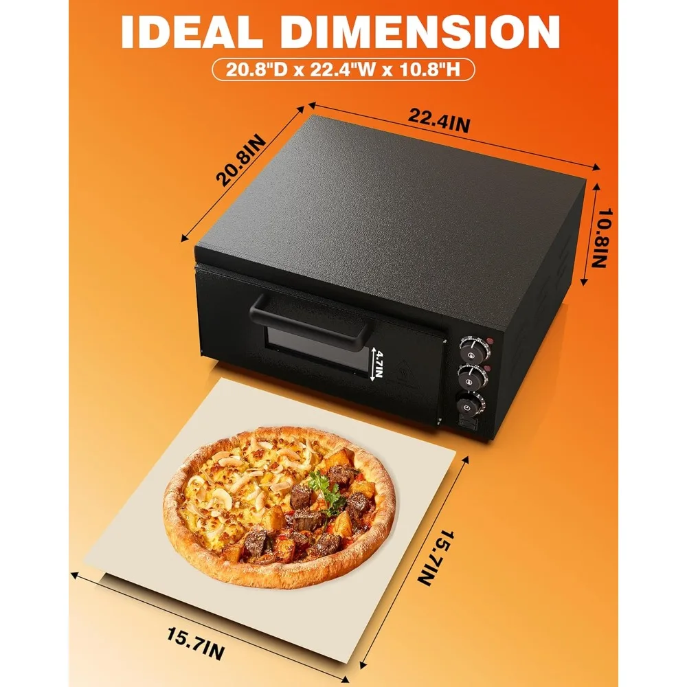 Indoor pizza oven Countertop electric Pizza Oven 1800W commercial pizza oven, pizza stone and timer 3