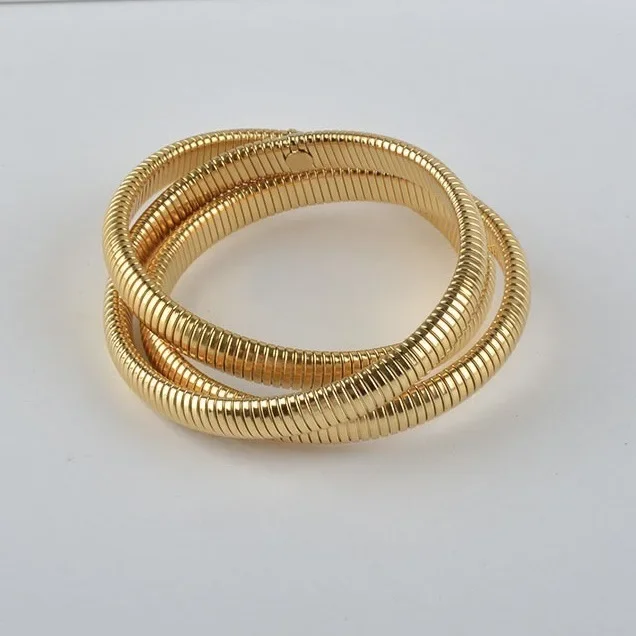 XINYI Hip Hop Pearl Wide Cuff Bangles Punk Fashion Gold Silver Color Geometric Spring Bangles For Women Bracelet Men Jewelry 5