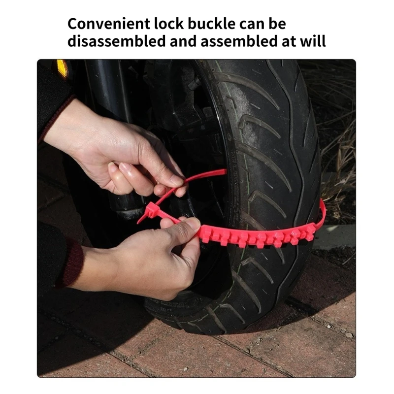 10Pcs Anti Snow Chains Emergency Tyre Wheel Cable Adjustable Anti-Slip Snow Tire Chains for Car SUV Anti Skid Cable Tie D7YA