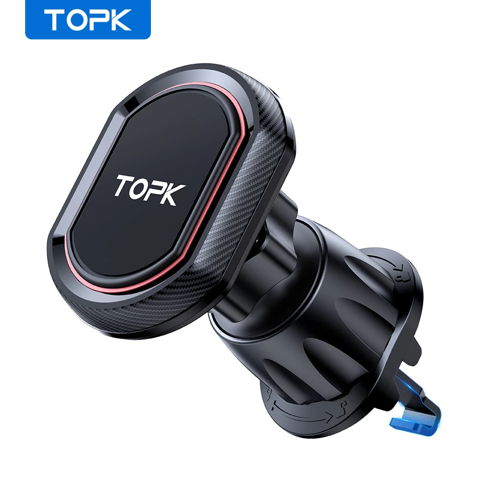 TOPK Magnetische Handy-Autohalterung für Autos, Lüftungsschlitze, Upgrade-Hakenclip, Autotelefonhalter mit stärkstem Magnet für Telefone