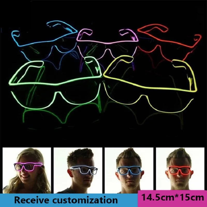 

Led Glasses Neon Party Flashing Glasses Novelty Gift EL Wire Glowing Gafas Luminous Bril Glow Sunglasses Bright Light Supplies