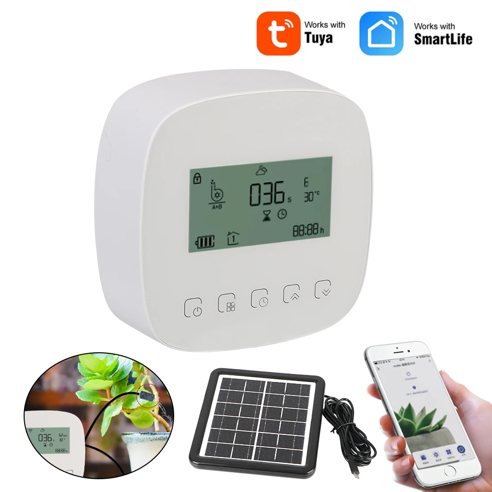 Microdrip Irrigation Controller WiFi Tuya Digital Watering Irrigation Timer Intelligent