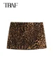 TRAF Fashion Long Sleeve Blazers Top Women 2 Pieces Leopard Printed Mini Skirt Sets Women's Suit Two Piece Set Women Outfit 6