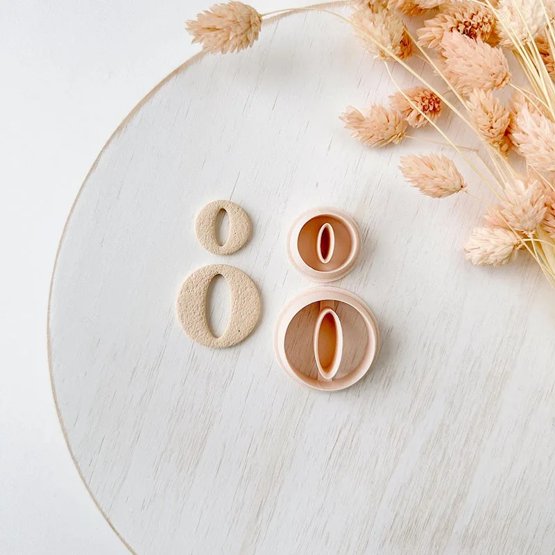 Polymer Clay Cutter Basic Geometry Shape Polymer Clay Earring Cutter 2Pcs/SET Dangle Clay Cutter Abstract Shape Cutting Molds Embosed Cutters