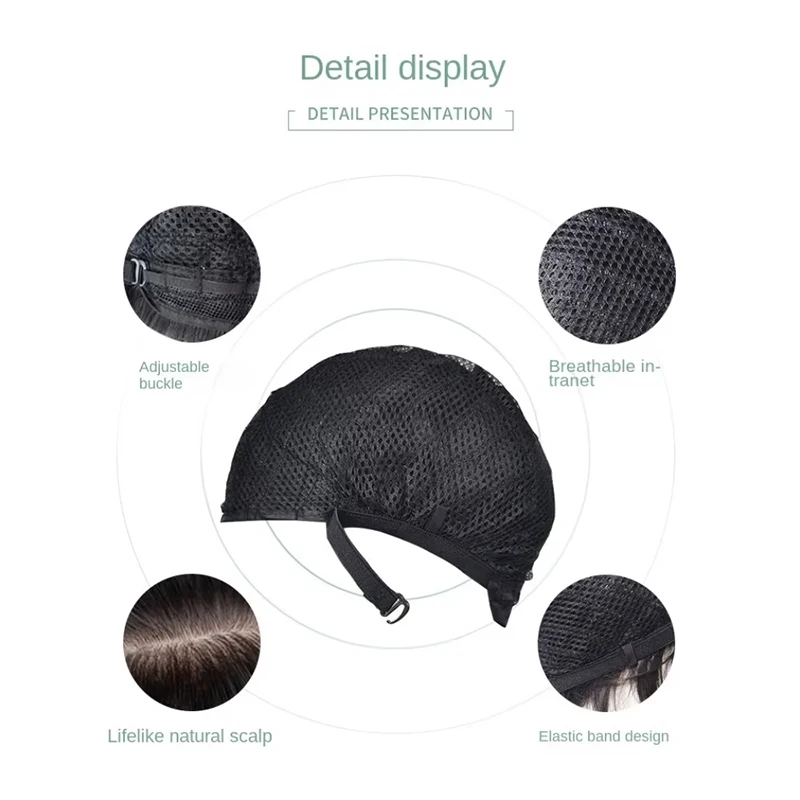 Green Wigs Female Long Hair Natural Full Head Cover Long Straight Hair Dummy Hair Wig Set Lolita cosplay daily use