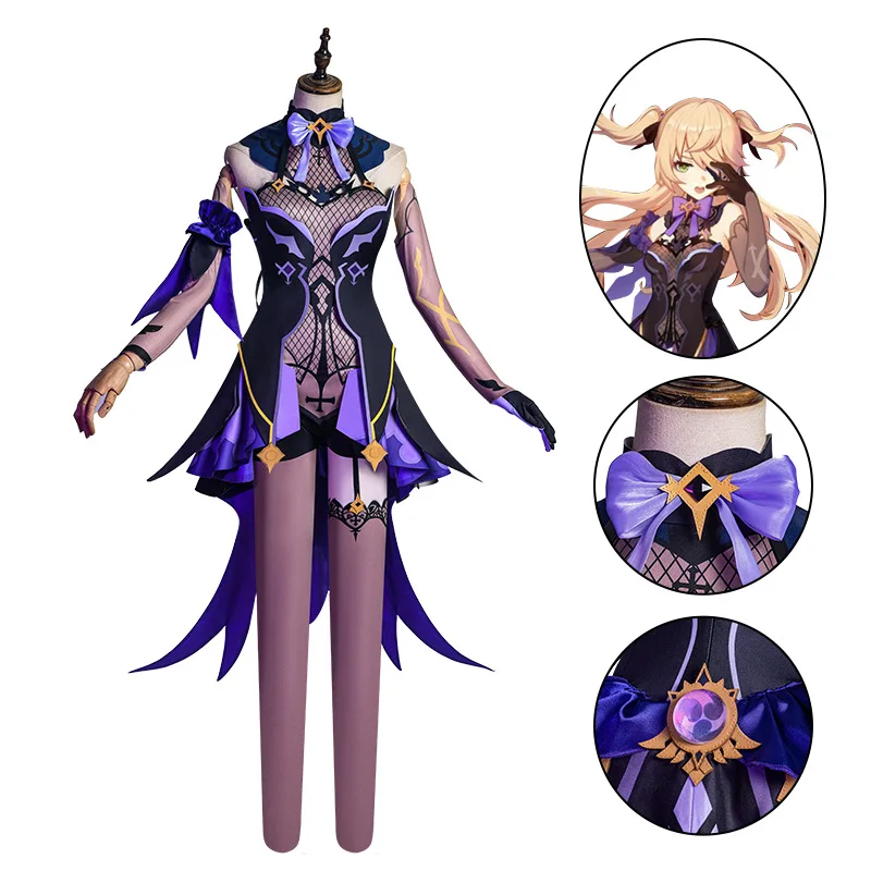 

Ye's Halloween Game Genshin Impact Fischl Cosplay Costume Suit Anime Outfits Party Outfit For Women Girl Wigs Free Shipping