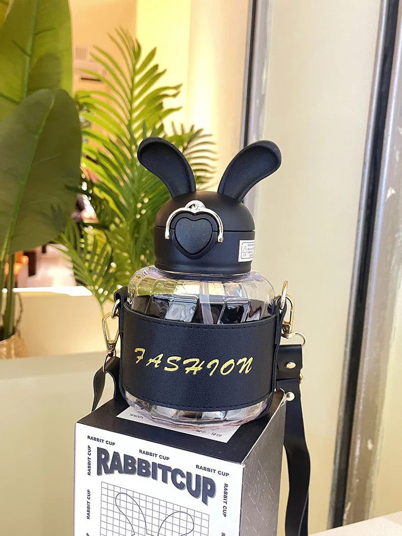 Rabbit Plastic Cup Female Internet Celebrity High Beauty Creative Gifts Adult, Student Portable Cup Accompanying Water Bottle 21 014.Jpg