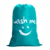 Smile Shape Nylon Laundry Bag Wash Me Travel Storage Pouch Machine Washable Dirty Clothes Organizer Wash Drawstring Bag 5