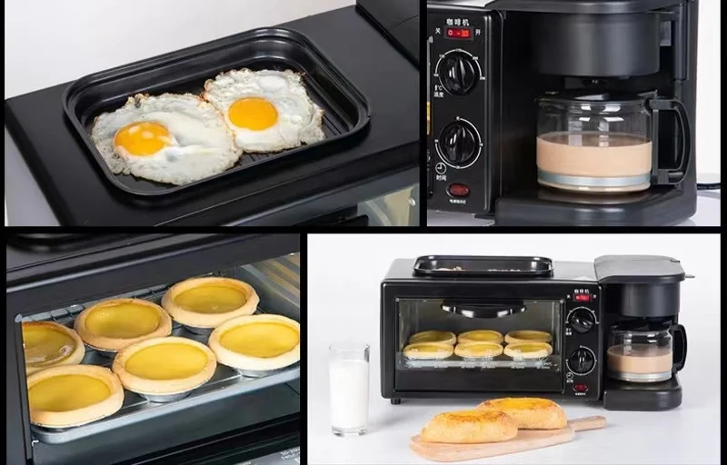 Coffee oven toaster commercial mini portable electric stove oven omelette Home 3 in 1 breakfast maker gift 4