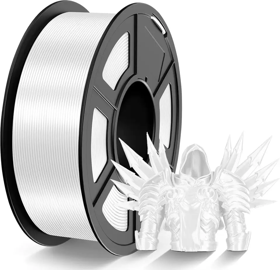3D Filament 1.75, Shiny Silk PLA Filament with Smooth Silky Surface,Dimensional Accuracy +/- 0.02mm,Silk Silver 250G image 6