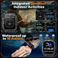 1100mAh Military Outdoor Smart Watch Men 2.01-inch Large Display Compass Sports Watch IP68 Waterproof Bluetooth Call Smartwatch - Image 4