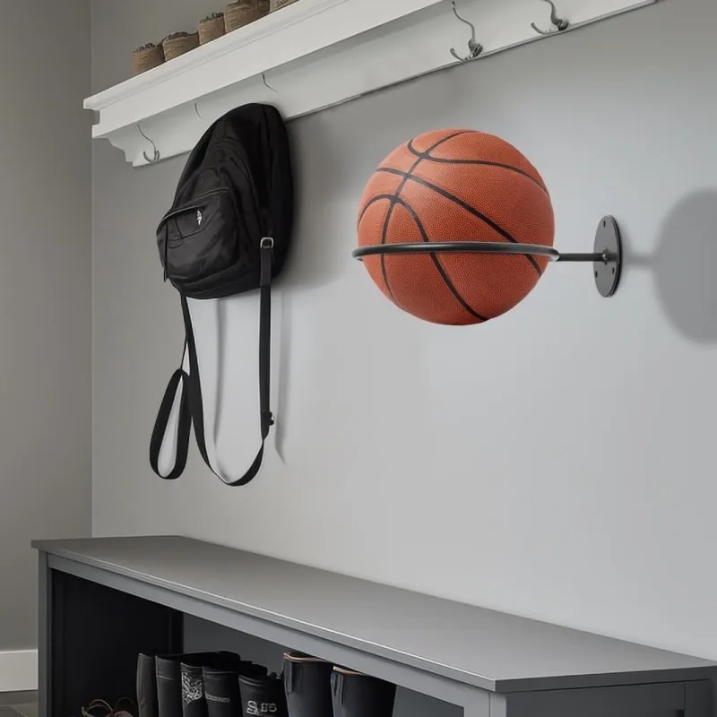 Iron Basketball Football Volleyball Storage Rack Household Wall Mounted Ball Rack Wall Storage 1PC