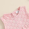 Adorable Baby Girls Summer Outfits with Bow Headband Floral Butterfly Pattern Tops and Matching Dresses - 3 Piece Set for 2