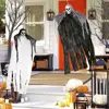 Halloween Hanging Ghost Decoration - Creepy Party Props for Horror Skull Ghost Grim Reaper Theme - 20x40 inches