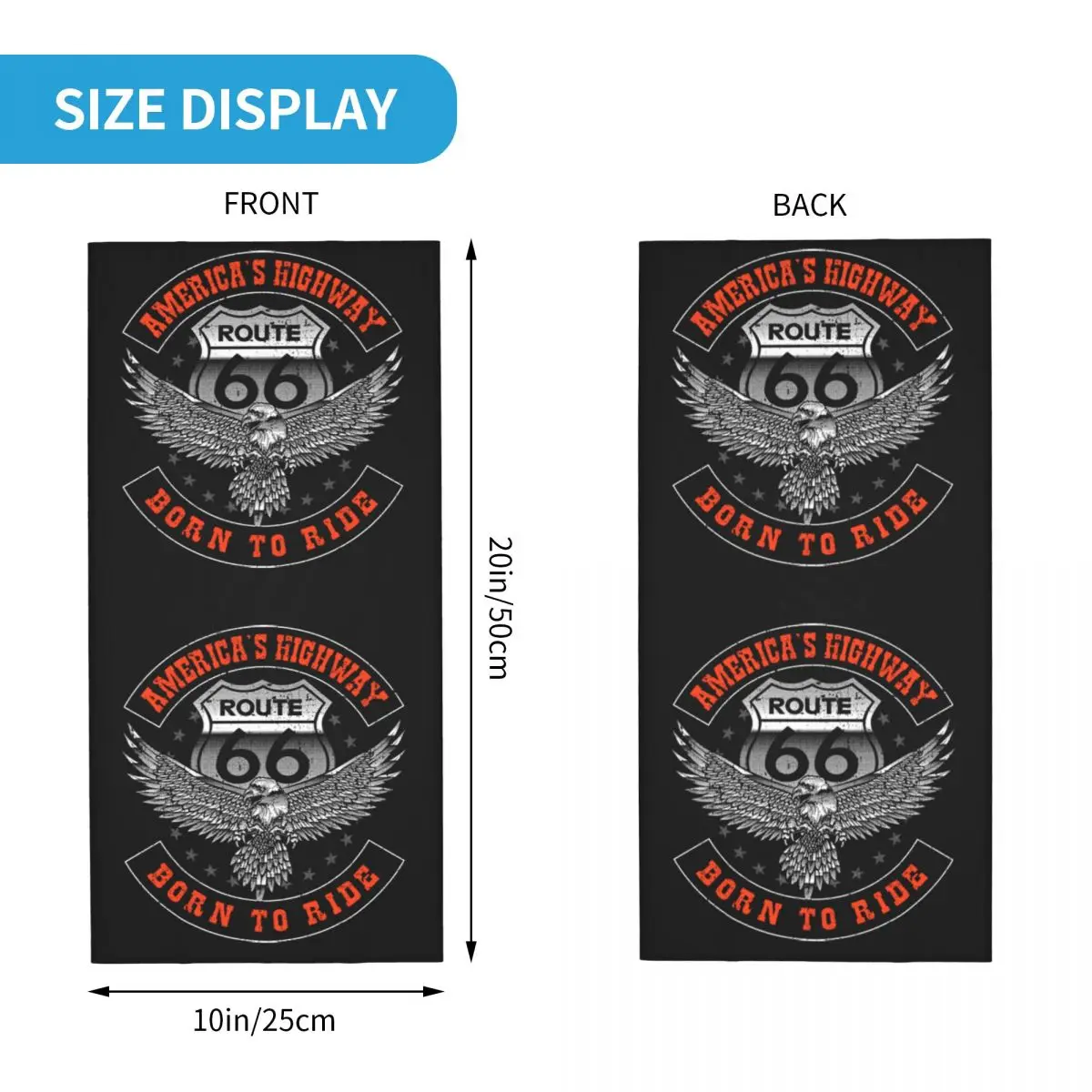 Ride The Route 66 Bandana Neck Warmer Winter Ski Hiking Scarf Gaiter Biker Motorcycle Cruise America Highway Face Cover bandana scarf hiking scarves bandana neck warmer hiking scarf