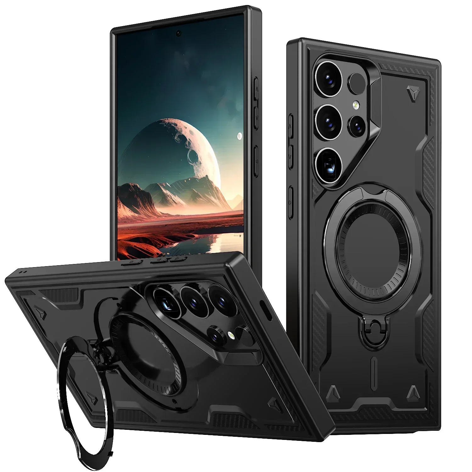 Magnetic Wireless Charging Shockproof Case with 360° Rotating Stand