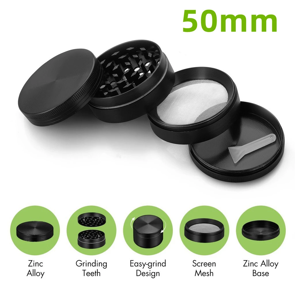 50mm 4 Layer Aluminum Herbal Herb Tobacco Grinders for Smoking Tobacco