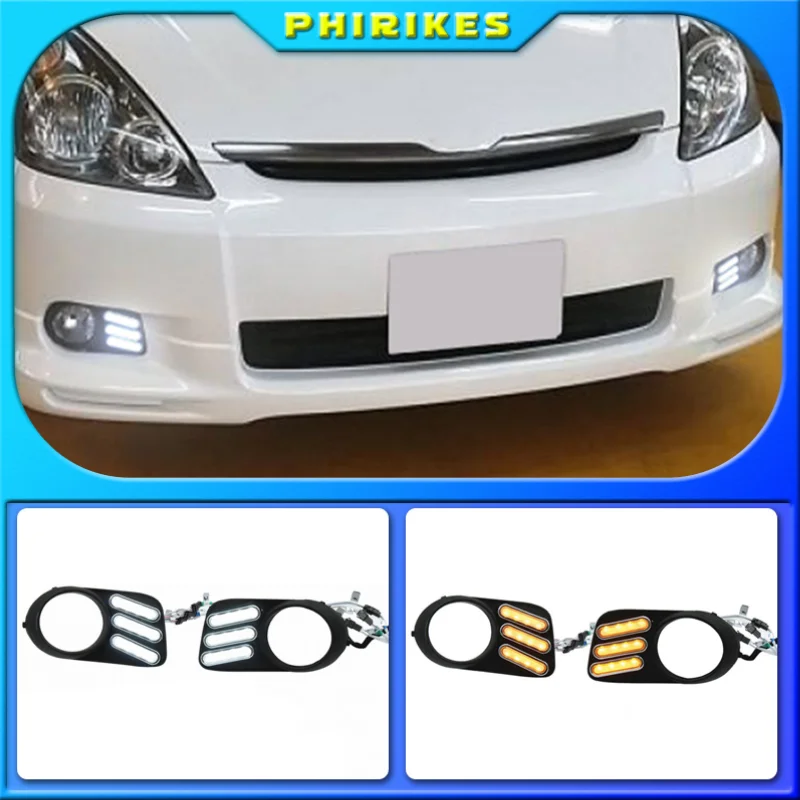 

Для TOYOTA WISH 2004 2005, дневные ходовые фонари, противотуманные фары, противотуманные фары, передний бампер, дневные фонари