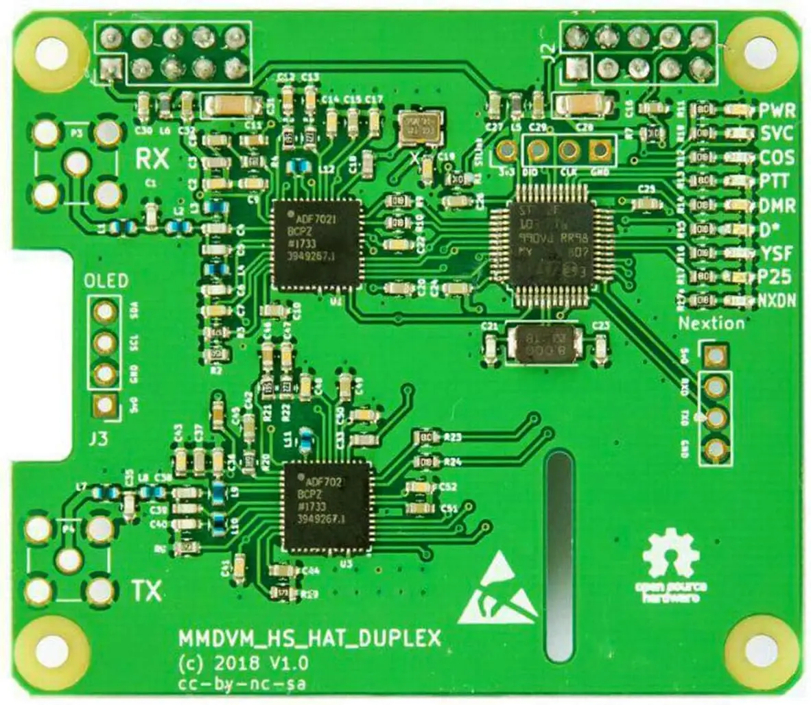 AURSINC MMDVM Duplex Hotspot Module Dual Hat V1.5.2 Support P25 DMR YSF NXDN DMR Slot 1 + Slot 2 for Raspberry Pi