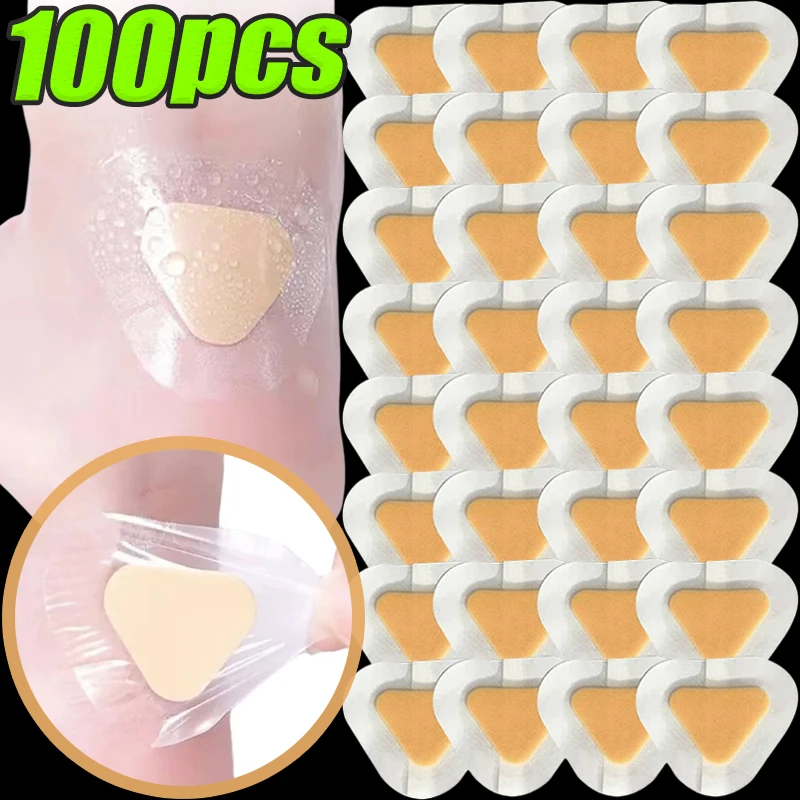 100pcs Silicone Gel Shoes Stickers Pain Relief Patch Liner High Heel Sticker Feet Care Adhesive Hydrocolloid Pads Cushions Gifts