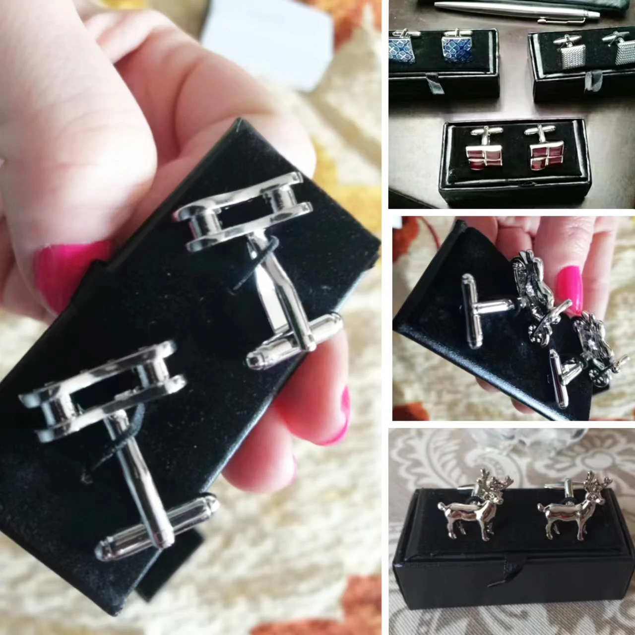 Crystal Cufflinks Classic Motorcycle Design Sports Style for Men Wedding Jewelry