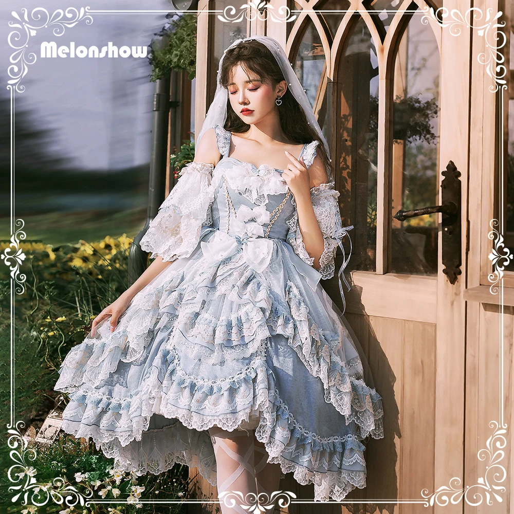 

Women's Halloween Gothic Elegant Suspender Short Sleeve Party Dress with Ruffled Costume Dress