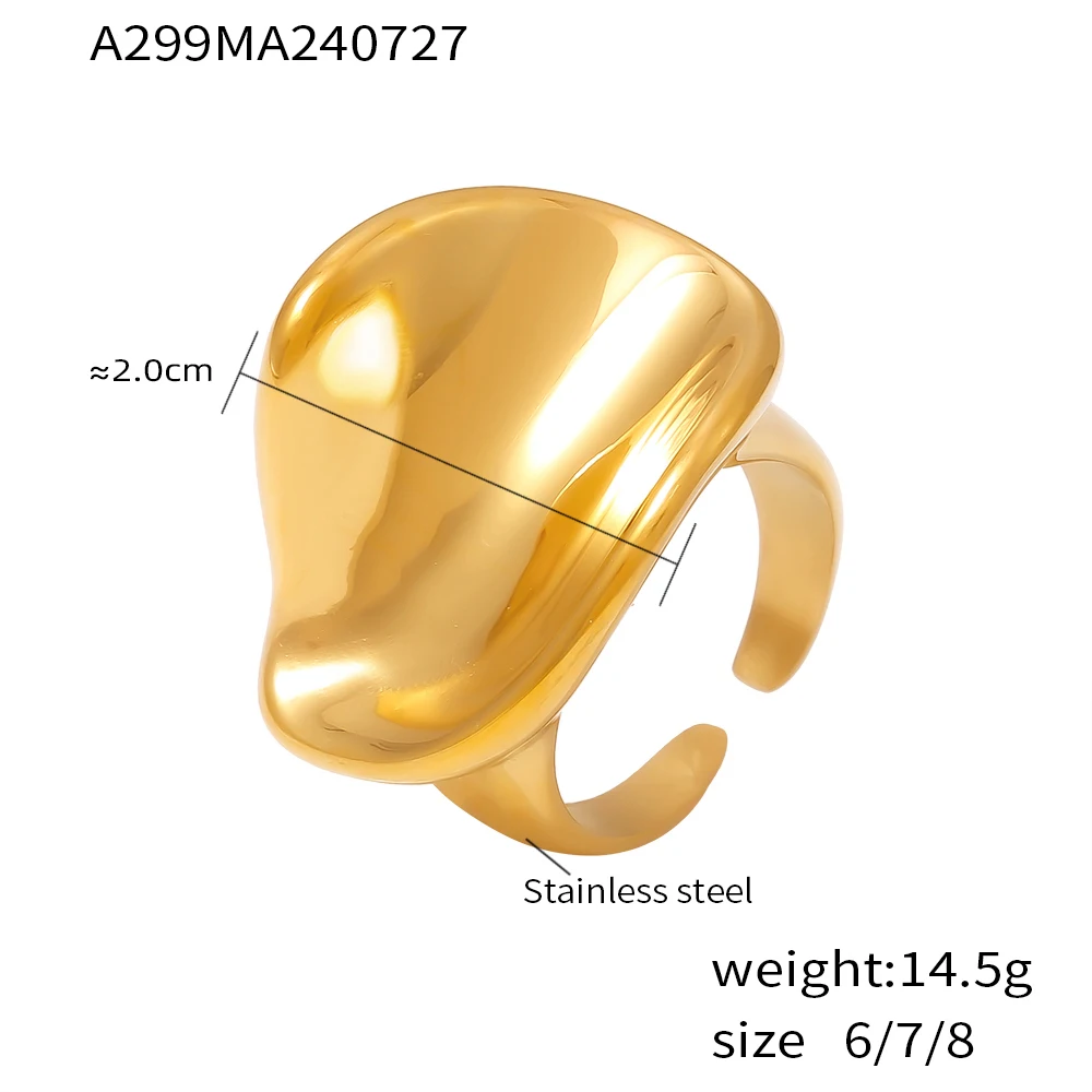 Punk Stil 316L Edelstahl Ring für Frauen Geometrische Wrap Öffnung Vergoldet Personalisierte Ring Weiblichen Wasserdichten Schmuck – Detail 24