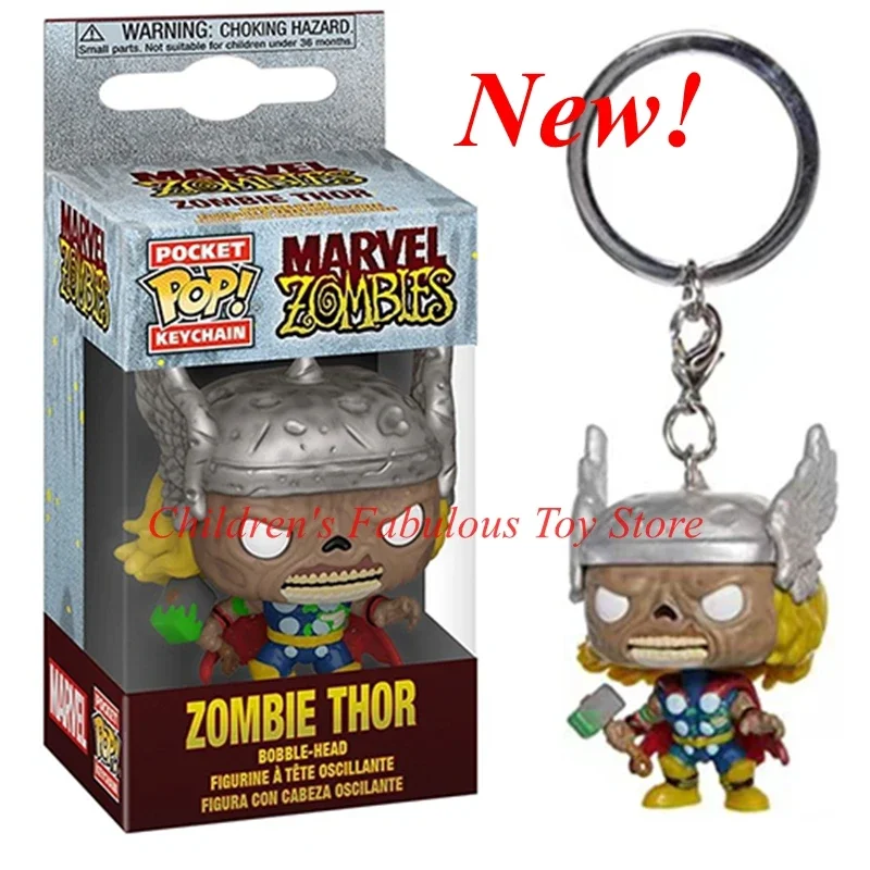 thumbnail image 1 of New FUNKO POP Pocket with box keychains Toys Marvels Keychain Thor Zombie Thor Action Figure Toys for decorations, 1 of 5