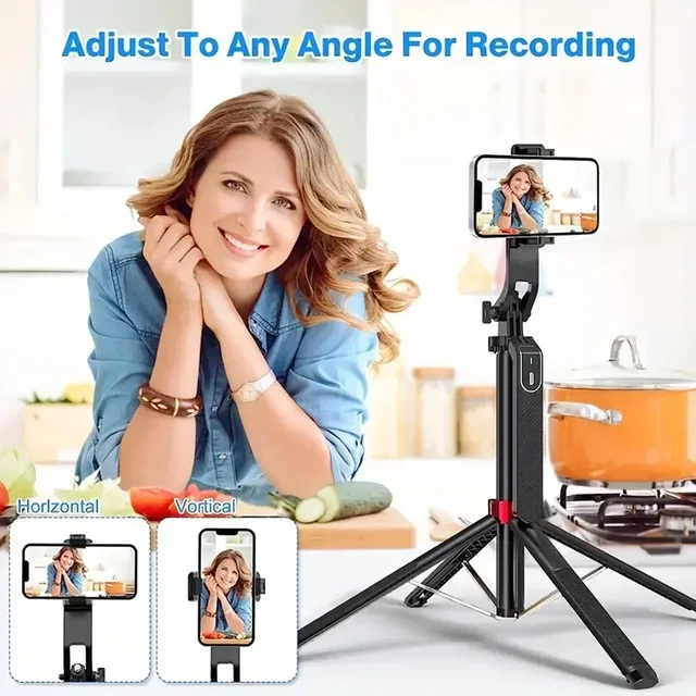 Portable camera tripod with wireless remote control and 360 ° rotation for video recording, video recording, and live streaming 5 Portable camera tripod with wireless remote control and 360 ° rotation for video recording, video recording, and live streaming 5