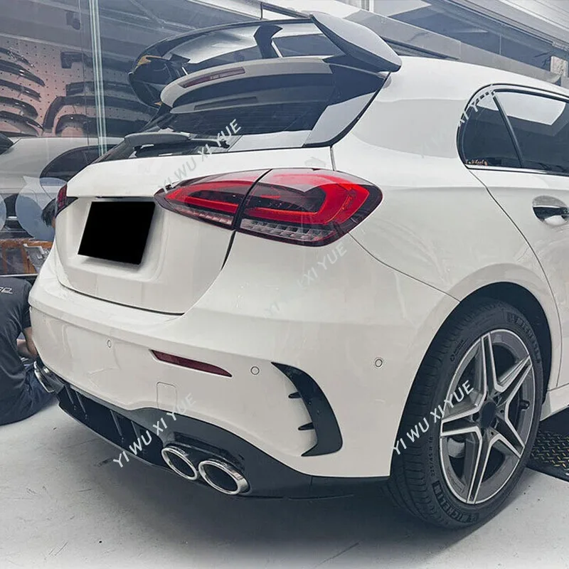 메르세데스 벤츠 A 클래스 W177 해치백 A180 A200 A220 A35 A45 AMG 2018-2023 후면 범퍼 카나드 핀 후면 사이드 스포일러 트림