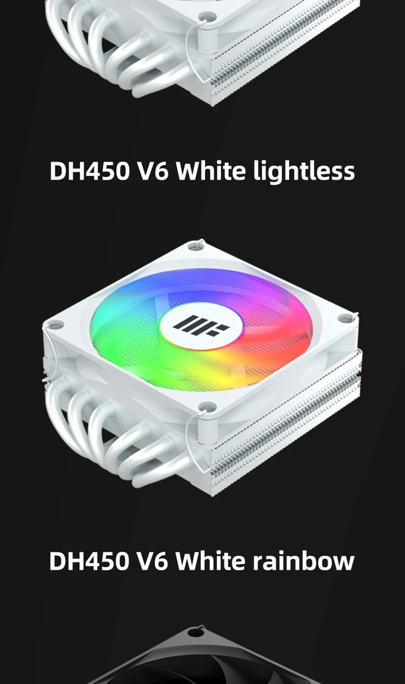 DH450 Low Profile CPU Cooler 45mm Height 6 Heatpipes ITX CPU Radiator 9CM PWM Fa