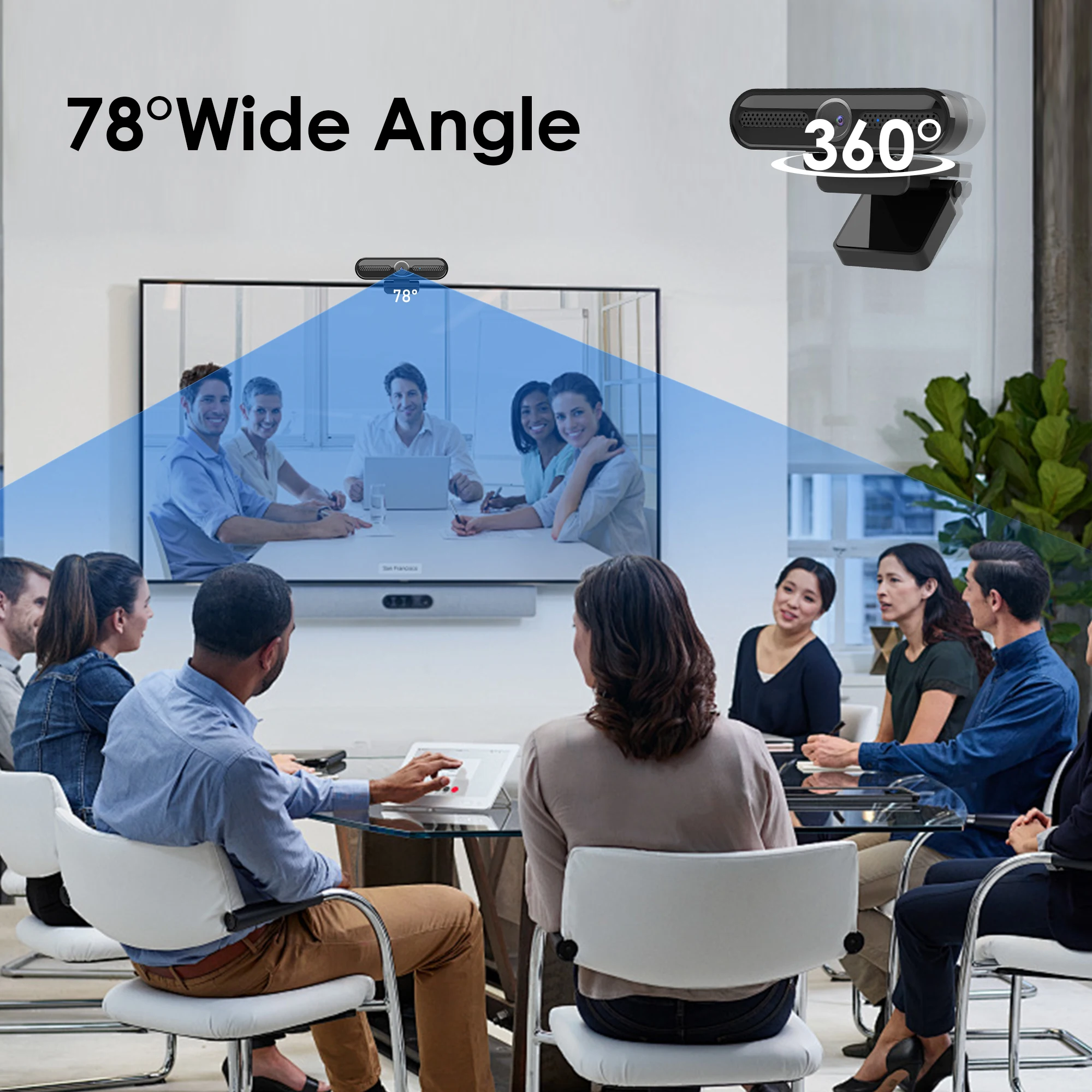 2K Webcam FHD PC Streaming Camera With Autofocus Dual Noise-Cancelling Microphones Gaming Video Calls Camera Web Cam