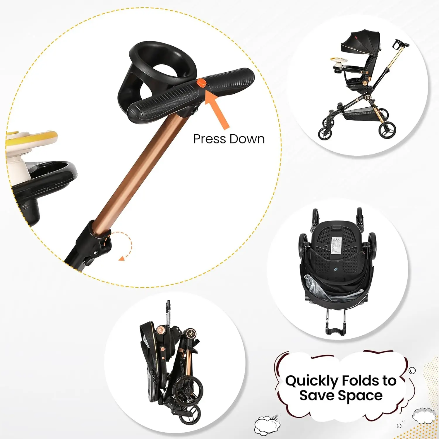 Lightweight Stroller with Bassinet Mode