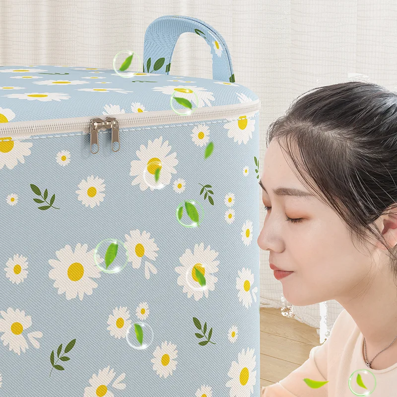 Foldable Quilt Storage Box Plus Size Quilted Bag Duvet Blanket Organzier Clothing Storag Non-woven Cabinet Wardrobe Organizer 2