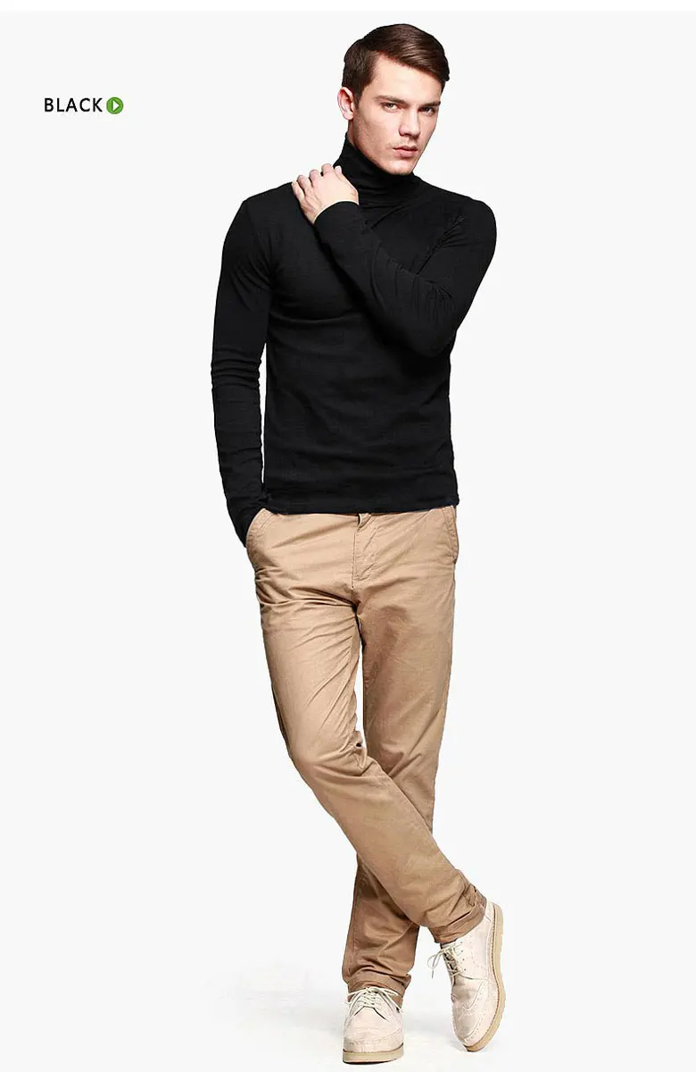 PlatiNum Men's Turtleneck Tee - Side View