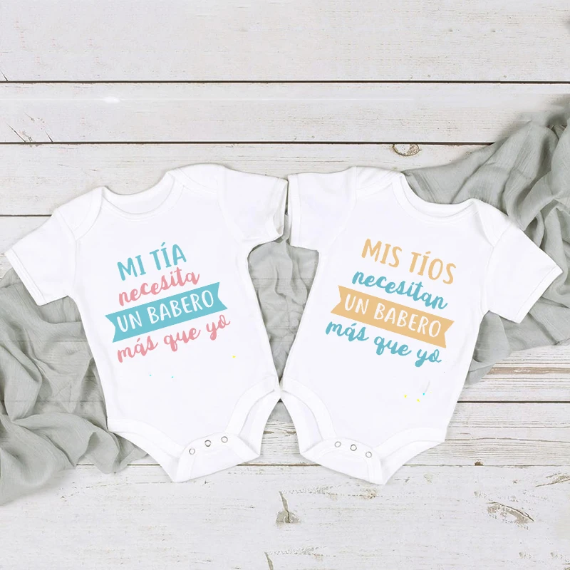 

My Uncles / Aunt Need A Bib More Than Me Baby Bodysuit Outfits Newborn Infant Jumpsuit Boy&Girls Clothes 3-6-9-12-18-24Months