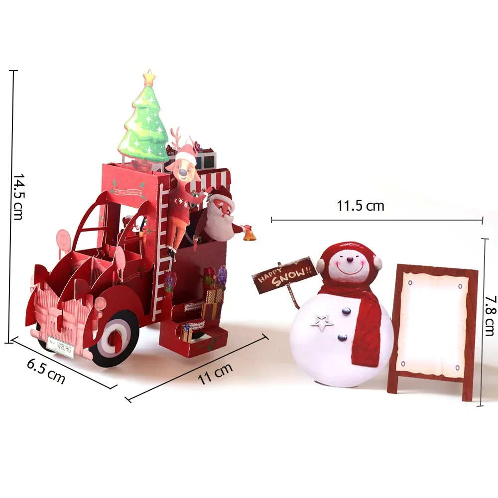 3D Pop UP Santa Cards Marry Christmas Greeting Card Party Invitations Gifts New Year Gift Card Anniversary Postcard greeting cards