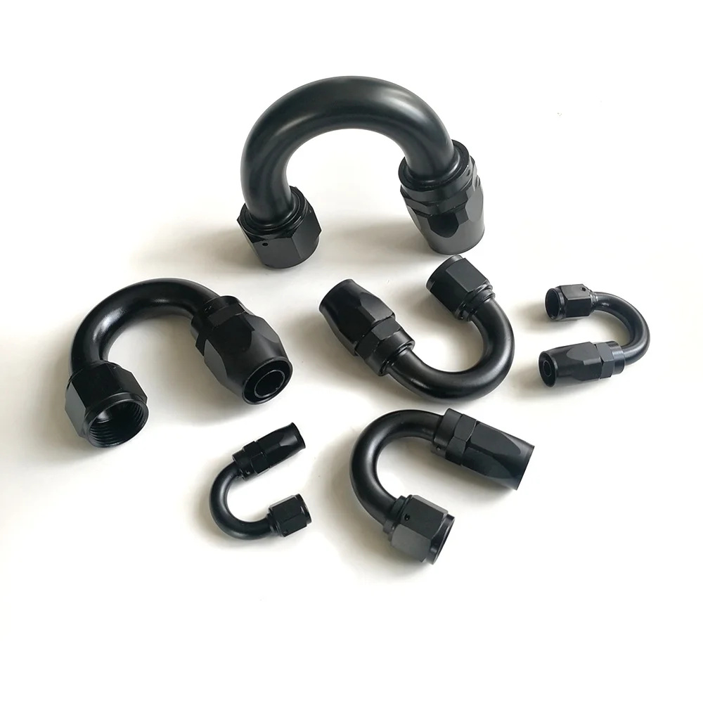 Hose Pipe Fitting Pipe Fitting Water Pipe Fitting Rotating Hose End Fittings Oil Fuel Adapter Kit 0-180 Degrees AN4 AN6 AN8 AN10 AN12 AN16 AN20-Pipe Oil Fuel Hose Connector Set