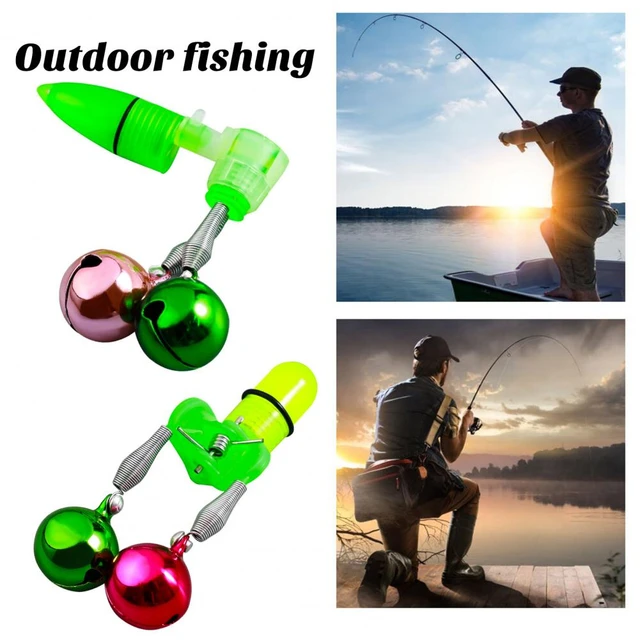 Yi Yi 10PCS Dual Fishing Bells, Plastic Fishing Bells Clips Fishing Rod  Alarm with Dual Alert Bells (Green),Fishing Gear