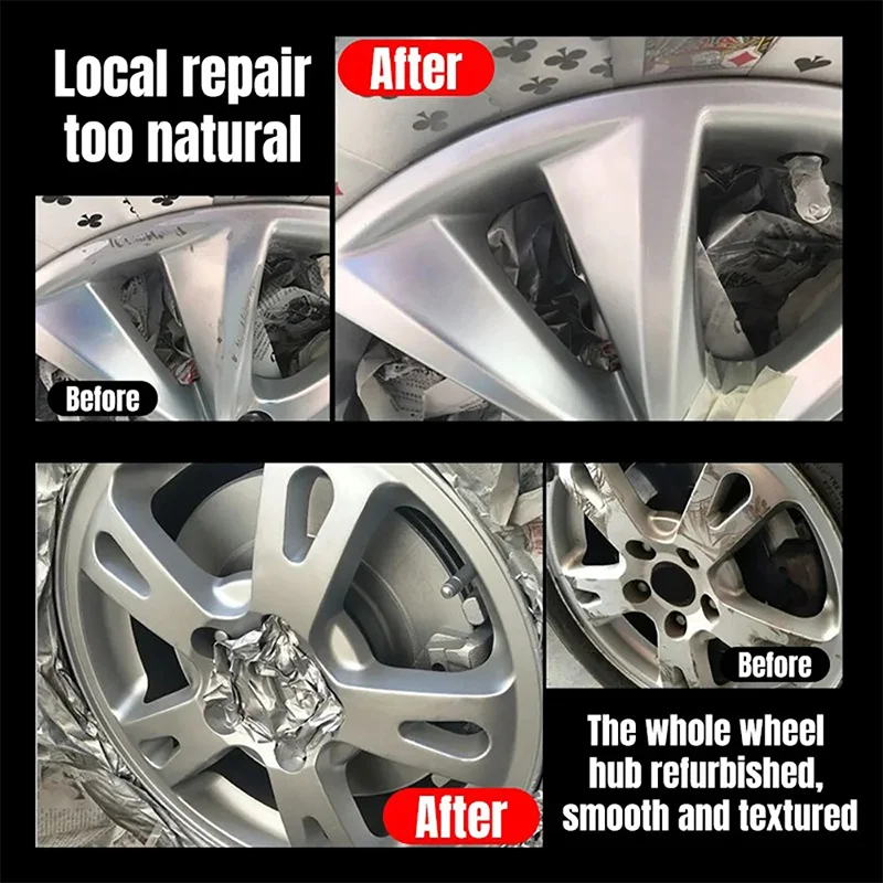 120ml Car Wheel Hub Scratch Repair Wax Alloy Metal Rims Polishing Refurbishment Tire Detail Restore Anti-oxidation Cleaning Kit