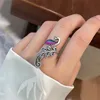 Noble Elegant Wedding 925 Sterling Silver Fashion Enamel Peacock Open Rings For Women Girl Lady Anti-Allergy LR041 1