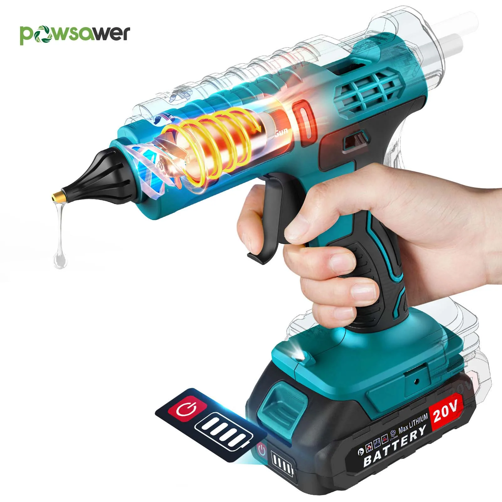 60w 12v Cordless Hot Glue Gun Rechargeable Electric Heating Tool With  Lithium Battery 2000mah For Diy Arts Craft 11mm Glue Stick - Glue Gun -  AliExpress