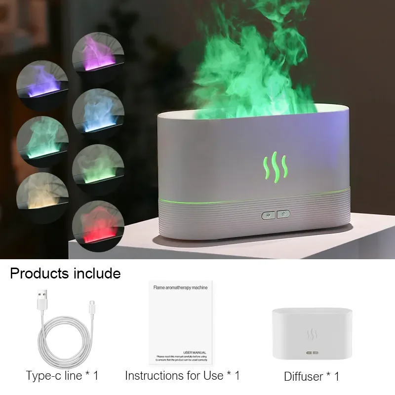 Hot Sell Flame Diffuser Humidifier Ultrasonic USB Fire Essential Oil Flame Aroma Diffusers