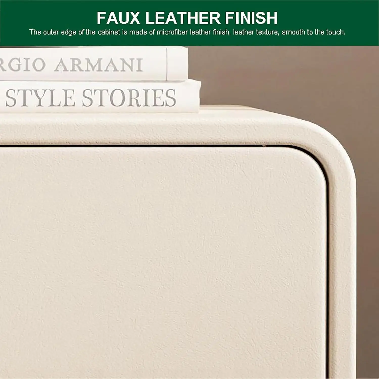 Leather 2-Drawer Nightstand 4