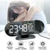 FM Radio LED Digital Smart Alarm Clock Watch Table Electronic Desktop Clocks USB Wake Up Clock with 180° Time Projector Snooze 2
