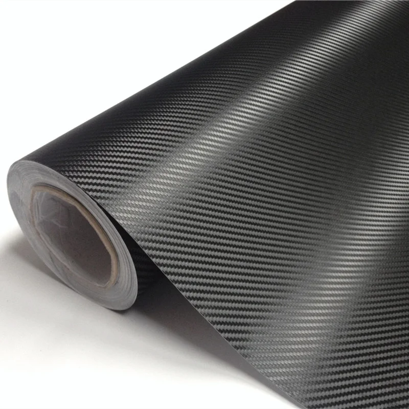 

Black 3D Carbon Fiber Vinyl Wrapping Film Air Free Bubble Car Styling Size:1.52X30m