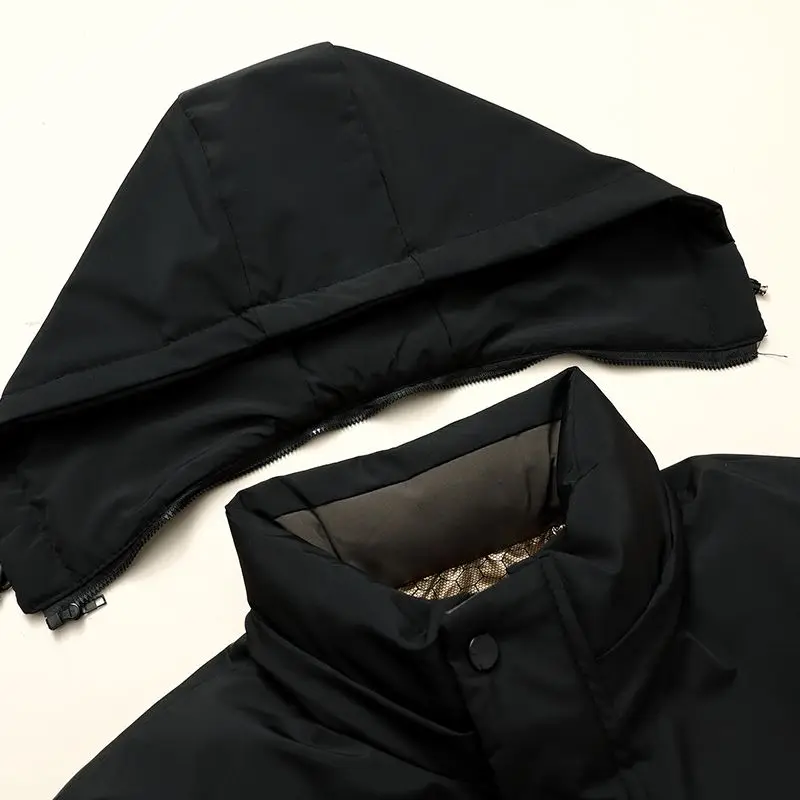 Coat for Men Padded Short Jacket Warm Plush Hot Men's Winter Coat Graphene Inner Lining Commercial Affairs Windbreak Middle Age