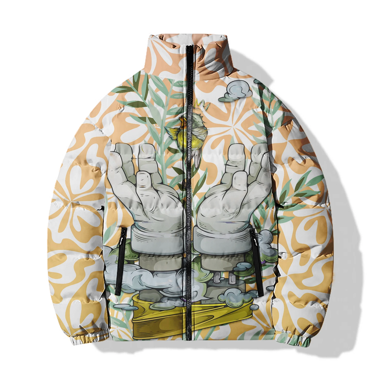 thumbnail image 2 of Abrigo frío de invierno para hombre con impresión 3D, parka de anime japonés, diseño elegante, nuevo y genial en abrigos de plumas, águila, husky, diosa, 2 of 5